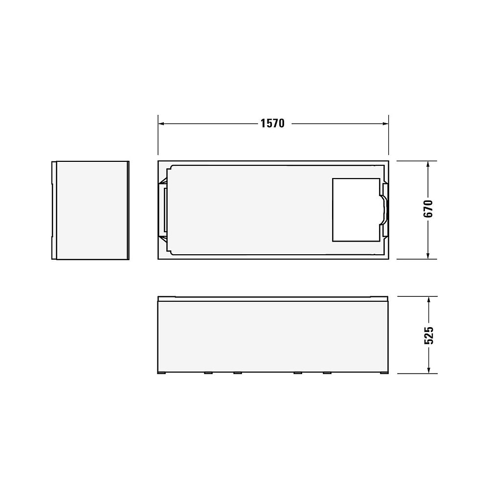 Duravit No.1 Wannenträger, Rechteckig, gerade Seitenwand, 1600x700mm für 70048... DURAVIT-792440000000000 4063382802613 (Abb. 2)