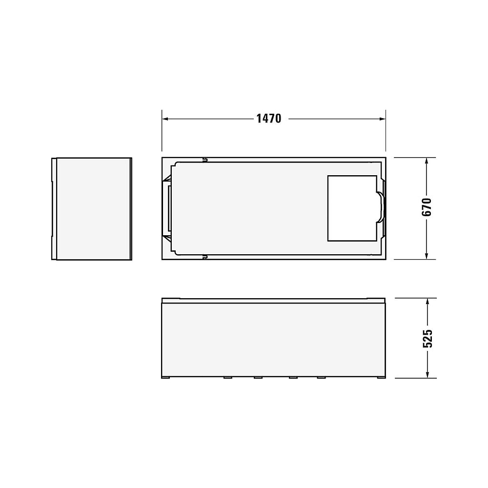 Duravit No.1 Wannenträger, Rechteckig, gerade Seitenwand, 1500x700mm für 70048... DURAVIT-792439000000000 4063382802606 (Abb. 2)