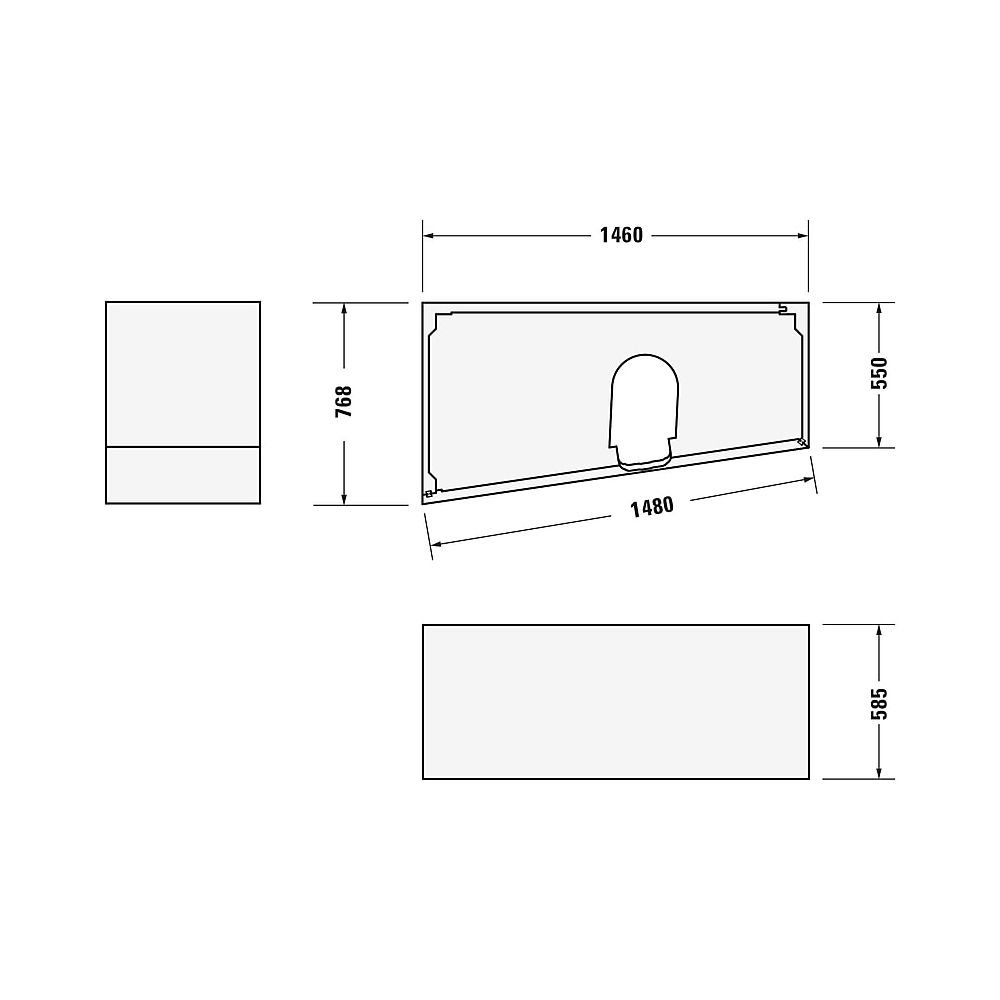 Duravit No.1 Wannenträger, Trapezförmig, gerade Seitenwand, 1500x800mm, Ecke L... DURAVIT-792433000000000 4063382316905 (Abb. 2)