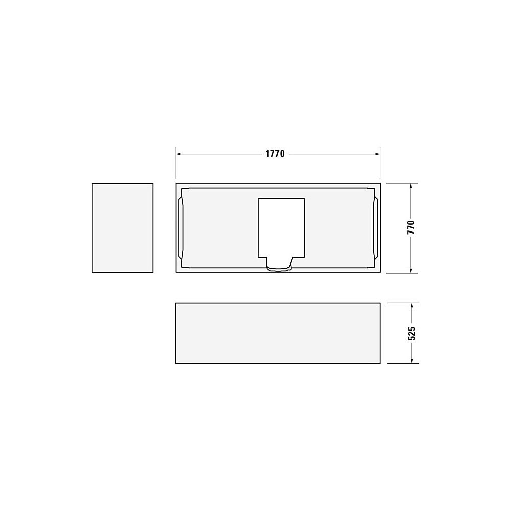 Duravit No.1 Wannenträger, Rechteckig, gerade Seitenwand, 1800x800mm mit 2 Rüc... DURAVIT-792444000000000 4063382802651 (Abb. 3)
