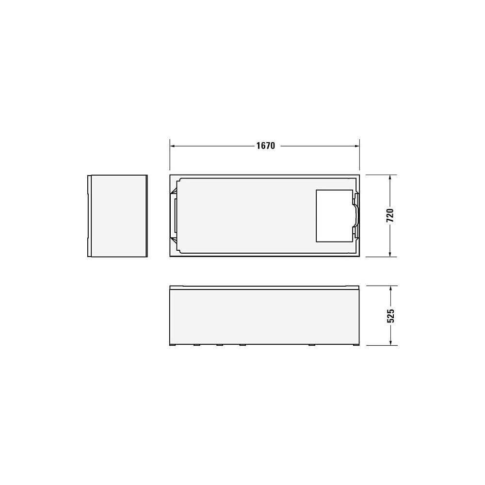 Duravit No.1 Wannenträger, Rechteckig, gerade Seitenwand, 1700x750mm für 70049... DURAVIT-792442000000000 4063382802637 (Abb. 3)
