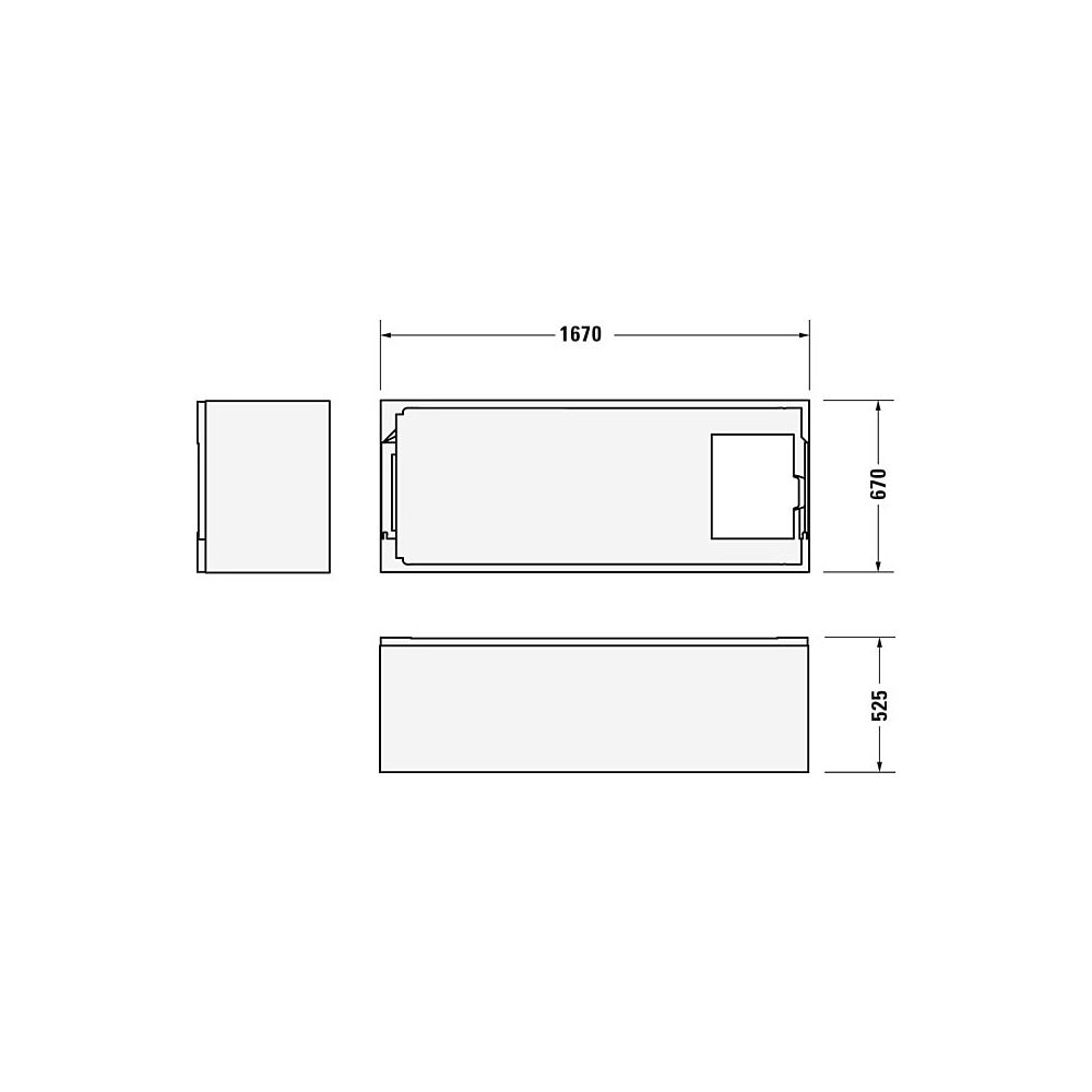 Duravit No.1 Wannenträger, Rechteckig, gerade Seitenwand, 1700x700mm für 70048... DURAVIT-792441000000000 4063382802620 (Abb. 3)
