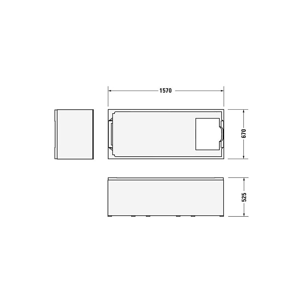 Duravit No.1 Wannenträger, Rechteckig, gerade Seitenwand, 1600x700mm für 70048... DURAVIT-792440000000000 4063382802613 (Abb. 3)