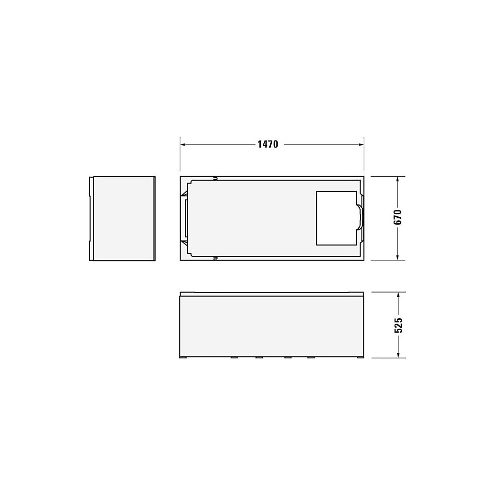 Duravit No.1 Wannenträger, Rechteckig, gerade Seitenwand, 1500x700mm für 70048... DURAVIT-792439000000000 4063382802606 (Abb. 3)