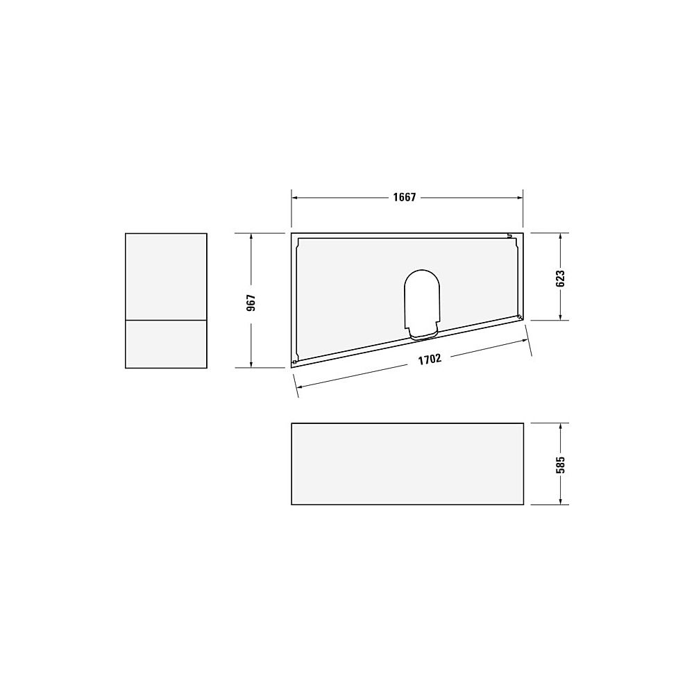 Duravit No.1 Wannenträger, Trapezförmig, gerade Seitenwand, 1700x1000mm, Ecke ... DURAVIT-792437000000000 4063382316943 (Abb. 3)