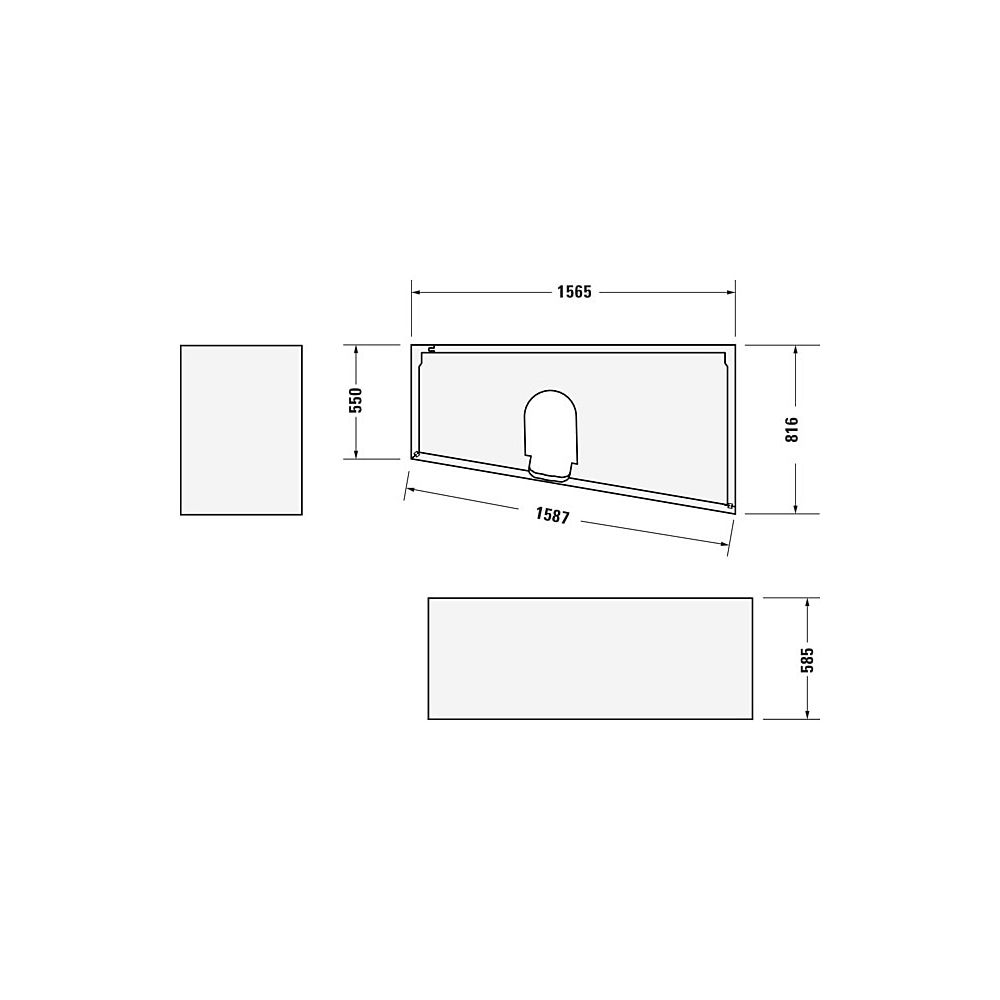 Duravit No.1 Wannenträger, Trapezförmig, gerade Seitenwand, 1600x850mm, Ecke R... DURAVIT-792436000000000 4063382316936 (Abb. 3)