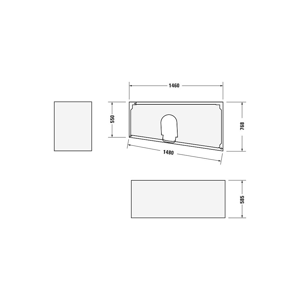 Duravit No.1 Wannenträger, Trapezförmig, gerade Seitenwand, 1500x800mm, Ecke R... DURAVIT-792434000000000 4063382316912 (Abb. 3)