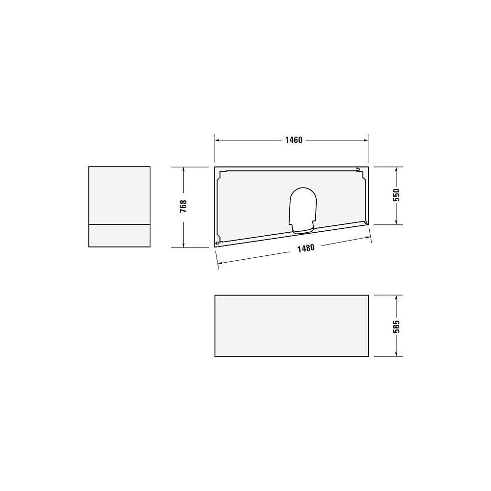 Duravit No.1 Wannenträger, Trapezförmig, gerade Seitenwand, 1500x800mm, Ecke L... DURAVIT-792433000000000 4063382316905 (Abb. 3)
