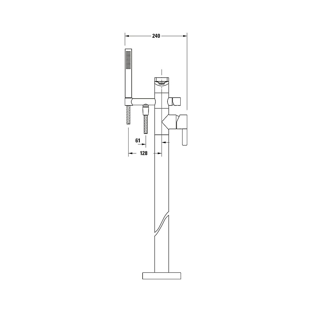 Duravit D-Neo Einhebel-Wannenmischer bodenstehend, Chrom, Höhe 894mm, mit Brauseh... DURAVIT-DE5250000010 4067116987669 (Abb. 8)