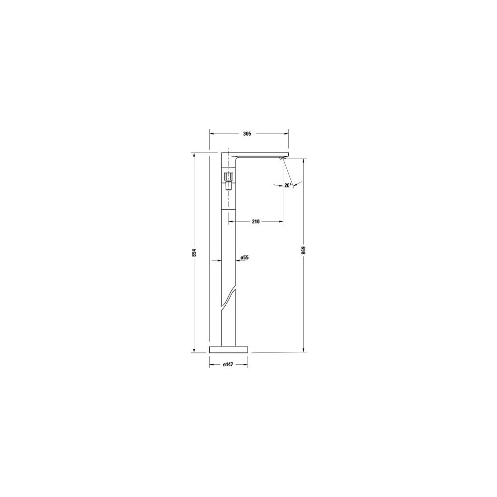 Duravit D-Neo Einhebel-Wannenmischer bodenstehend, Chrom, Höhe 894mm, mit Brauseh... DURAVIT-DE5250000010 4067116987669 (Abb. 7)