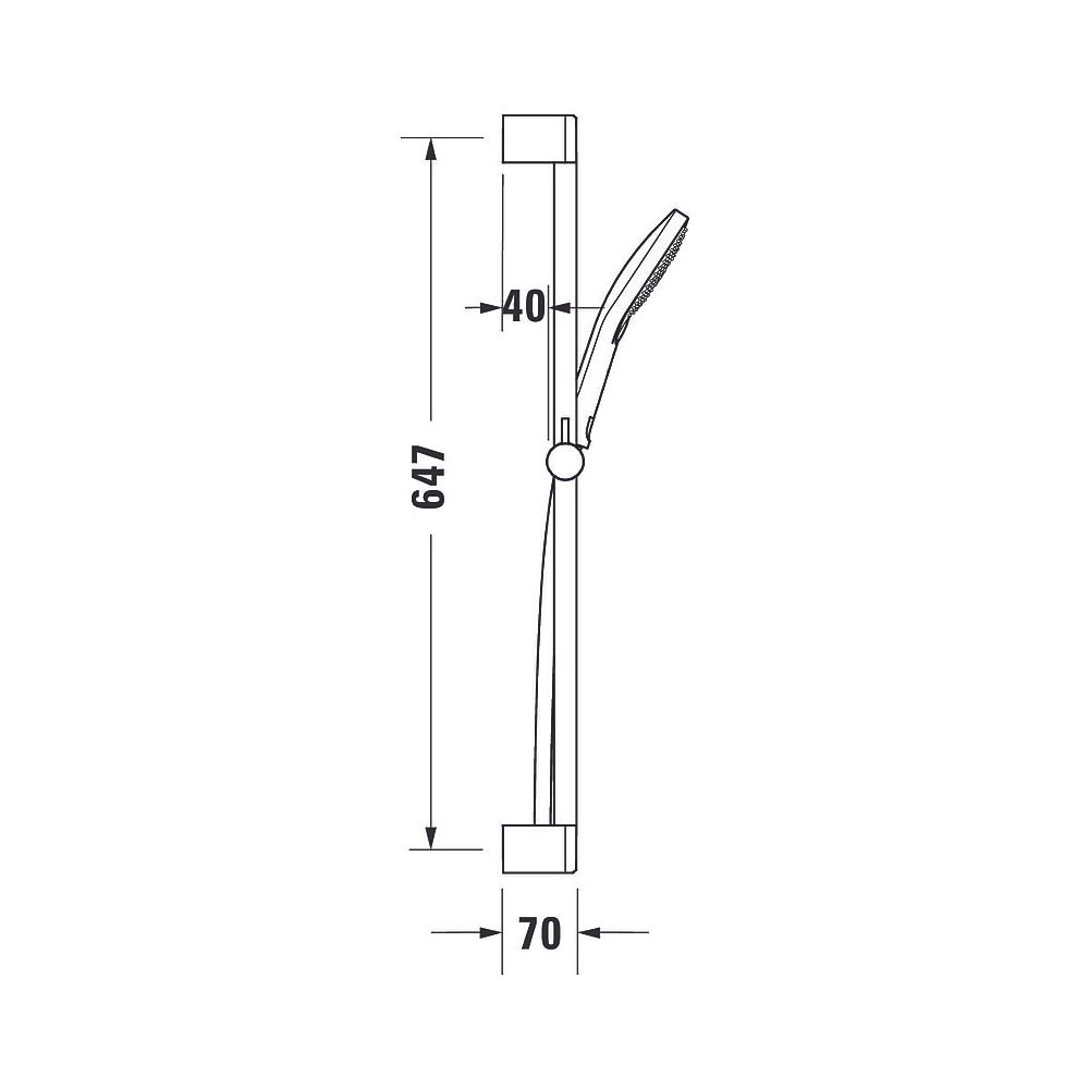 Duravit Brauseset, Chrom, Brauseschlauch 1600mm, Brausestange 700mm, Handbrause, ... DURAVIT-UV0680003010 4063382974778 (Abb. 7)