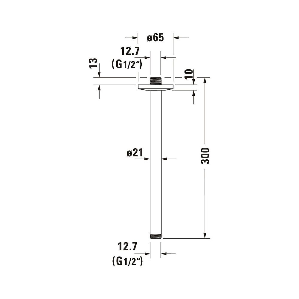 Duravit Brausearm Länge 300mm Deckemontage Rosette rund, Chrom Hochglanz... DURAVIT-UV0670026010 4063382938312 (Abb. 5)