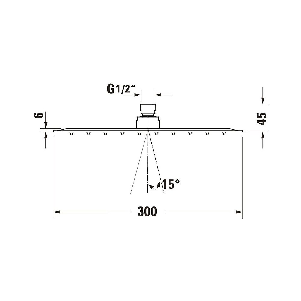 Duravit Kopfbrause, Chrom Hochglanz, Edelstahl, Eckig, 300x300mm, 26l/min, Rain, ... DURAVIT-UV0660031010 4063382938121 (Abb. 9)