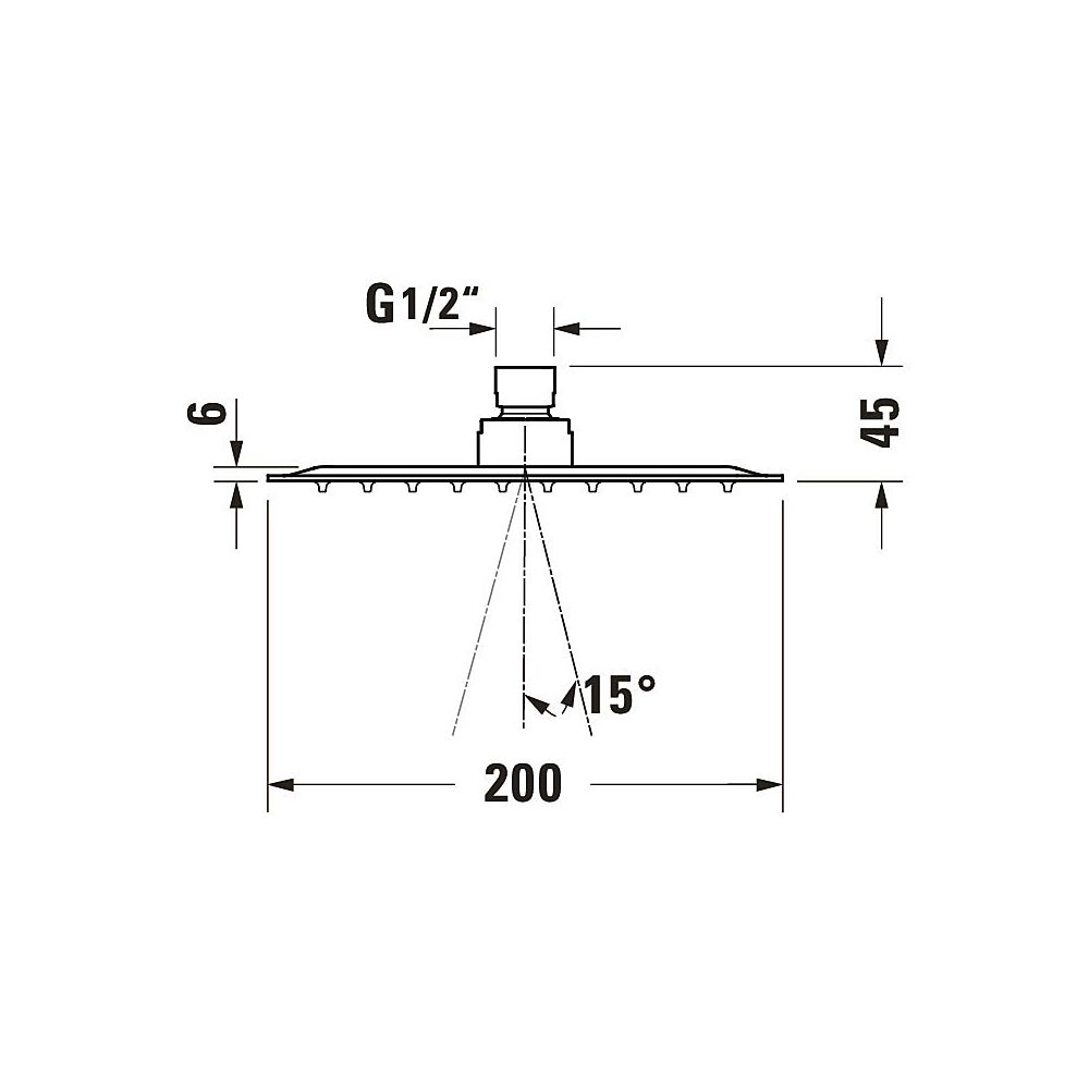 Duravit Kopfbrause, Chrom Hochglanz, Edelstahl, Eckig, 200x200mm, 26l/min, Rain, ... DURAVIT-UV0660030010 4063382938114 (Abb. 8)