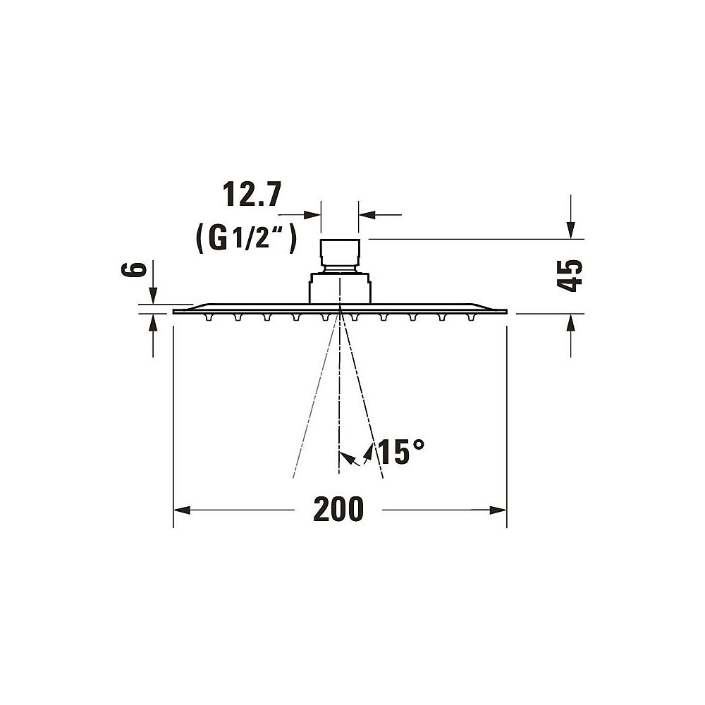 Duravit Kopfbrause, Chrom Hochglanz, Edelstahl, Eckig, 200x200mm, 26l/min, Rain, ... DURAVIT-UV0660030010 4063382938114 (Abb. 9)
