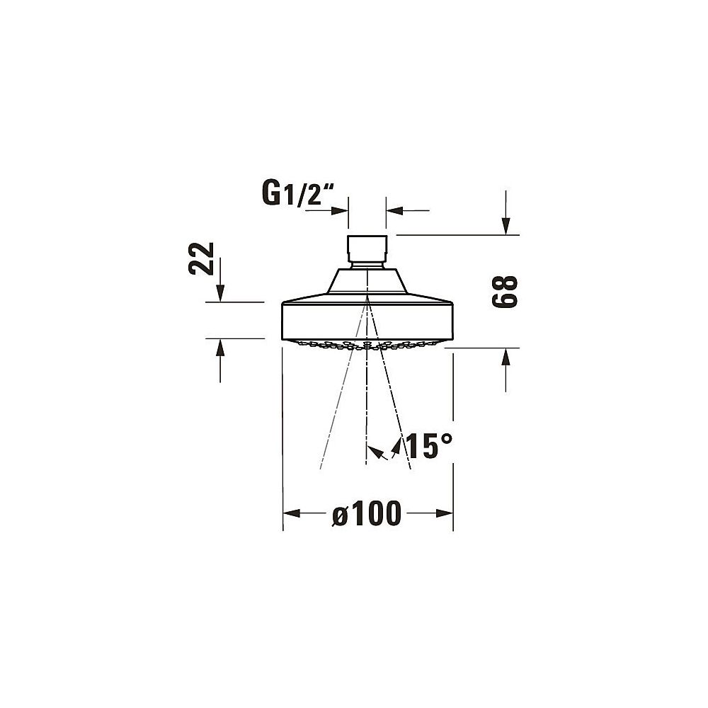 Duravit Kopfbrause, Chrom Hochglanz, Kunststoff, Rund, d. Kopfbrause 100mm, 19l/m... DURAVIT-UV0660022010 4063382938008 (Abb. 5)