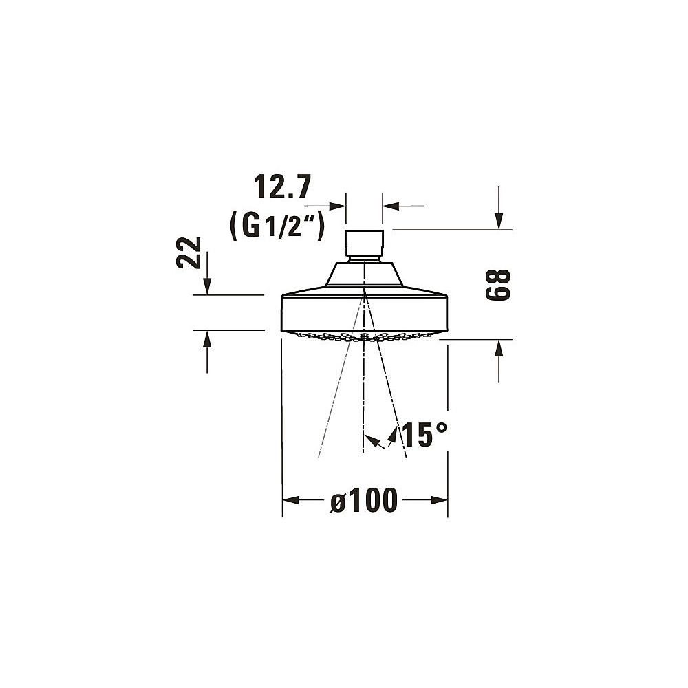 Duravit Kopfbrause, Chrom Hochglanz, Kunststoff, Rund, d. Kopfbrause 100mm, 19l/m... DURAVIT-UV0660022010 4063382938008 (Abb. 6)