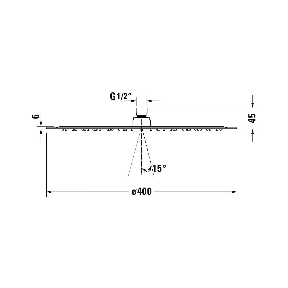 Duravit Kopfbrause, Chrom Hochglanz, Edelstahl, Rund, d. Kopfbrause 400mm, 25, 5l... DURAVIT-UV0660021010 4063382938107 (Abb. 8)