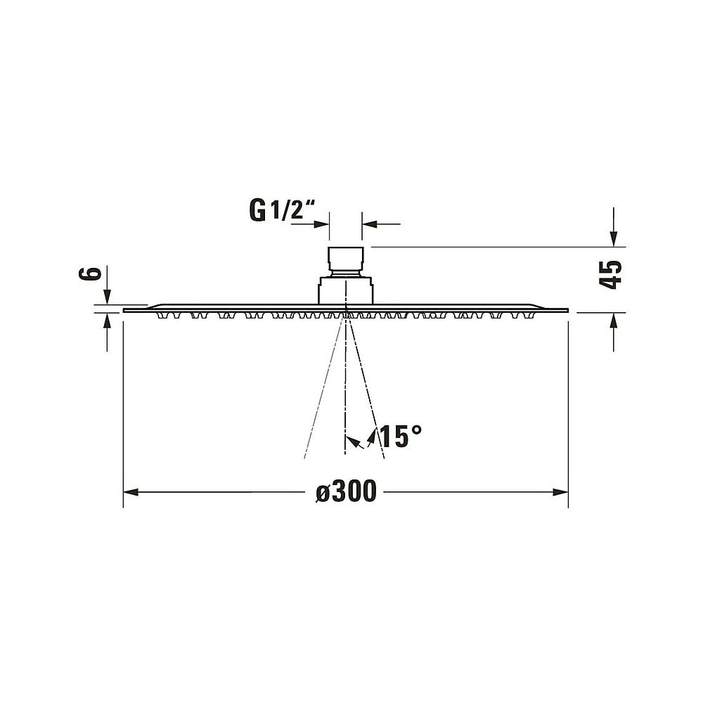 Duravit Kopfbrause, Chrom Hochglanz, Edelstahl, Rund, d. Kopfbrause 300mm, 25, 5l... DURAVIT-UV0660020010 4063382938091 (Abb. 9)