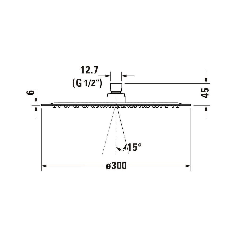 Duravit Kopfbrause, Chrom Hochglanz, Edelstahl, Rund, d. Kopfbrause 300mm, 25, 5... DURAVIT-UV0660020010 4063382938091 (Abb. 10)