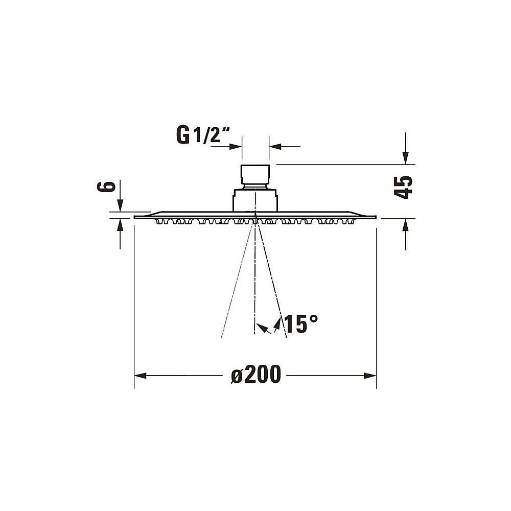 Duravit Kopfbrause, Chrom Hochglanz, Edelstahl, Rund, d. Kopfbrause 200mm, 25, 5l... DURAVIT-UV0660019010 4063382938084 (Abb. 6)