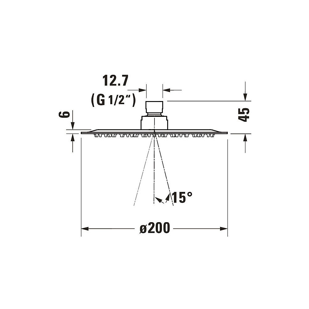 Duravit Kopfbrause, Chrom Hochglanz, Edelstahl, Rund, d. Kopfbrause 200mm, 25, 5l... DURAVIT-UV0660019010 4063382938084 (Abb. 7)