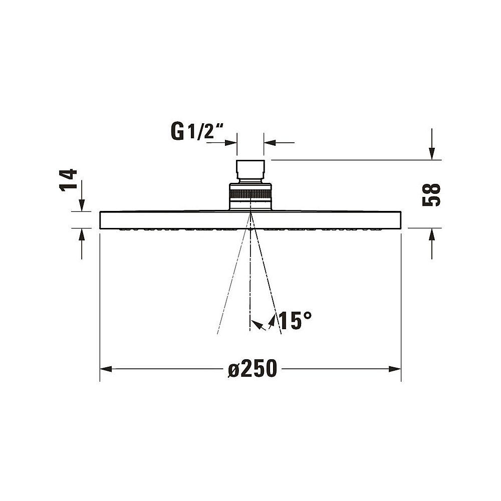 Duravit Kopfbrause, Chrom Hochglanz, Kunststoff, Rund, d. Kopfbrause 250mm, 21l/m... DURAVIT-UV0660018010 4063382938046 (Abb. 5)