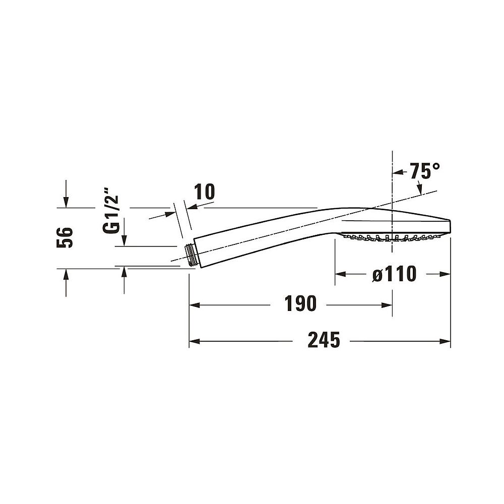Duravit Handbrause, Chrom, d. 110mm, Strahlart Rain, Durchflussmenge 3 bar 19,5l/... DURAVIT-UV0650014010 4063382936714 (Abb. 6)