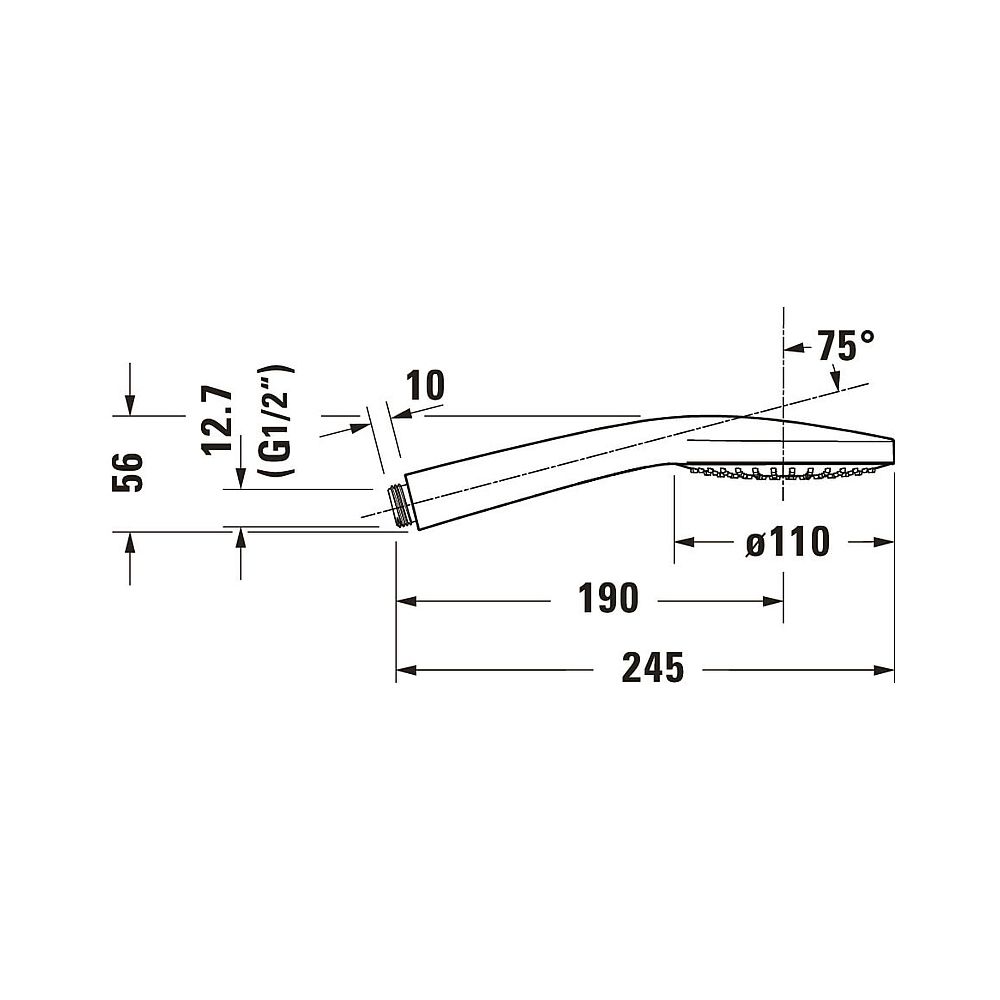 Duravit Handbrause, Chrom, d. 110mm, Strahlart Rain, Durchflussmenge 3 bar 19,5l/... DURAVIT-UV0650014010 4063382936714 (Abb. 7)