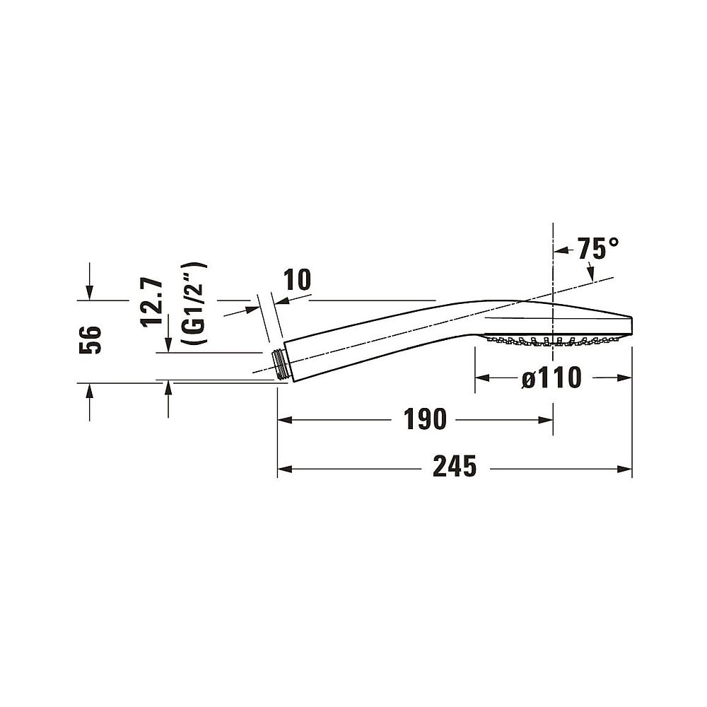 Duravit Handbrause, Chrom, d. 110mm, Strahlart Rain, Durchflussmenge 3 bar 15l/mi... DURAVIT-UV0650013010 4063382936677 (Abb. 6)