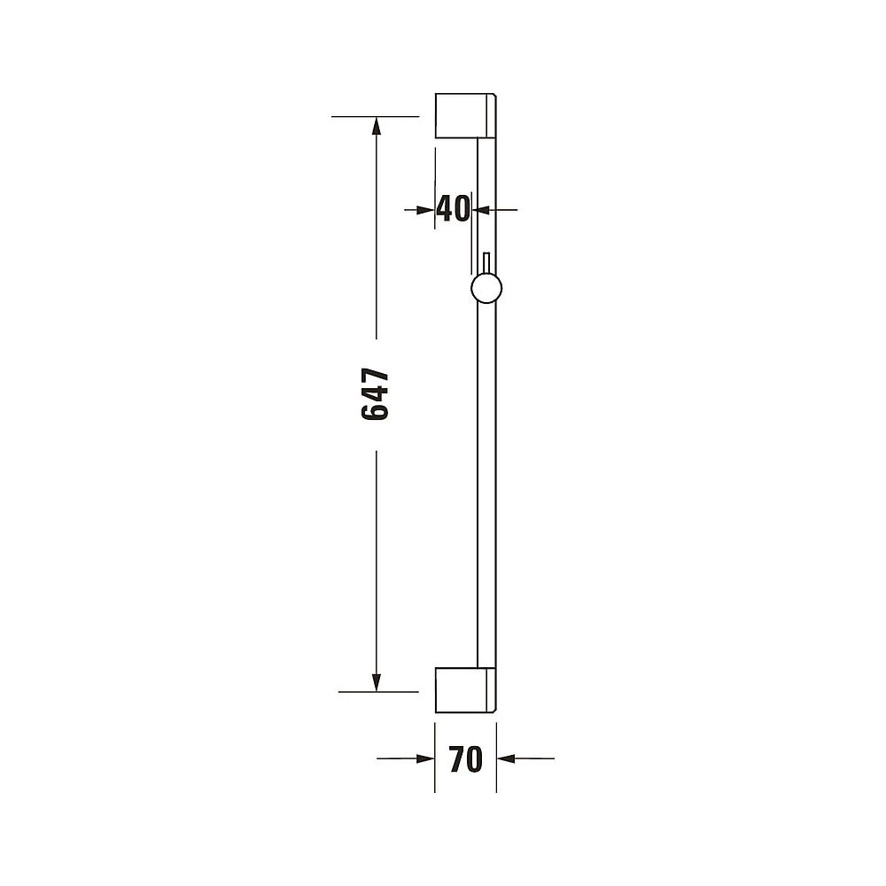 Duravit Brausestange 700mm, Handbrausehalterung höhenverstellbar, Chrom Hochglanz... DURAVIT-UV0600003010 4063382938374 (Abb. 6)