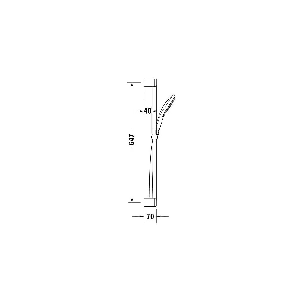 Duravit Brauseset, Chrom, Brauseschlauch 1600mm, Brausestange 700mm, Handbrause, ... DURAVIT-UV0680003010 4063382974778 (Abb. 9)
