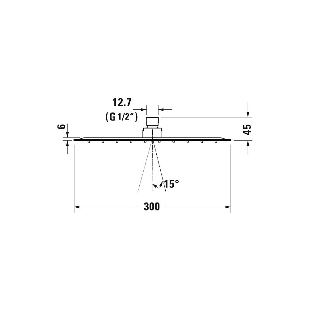 Duravit Kopfbrause, Chrom Hochglanz, Edelstahl, Eckig, 300x300mm, 26l/min, Rain,... DURAVIT-UV0660031010 4063382938121 (Abb. 12)