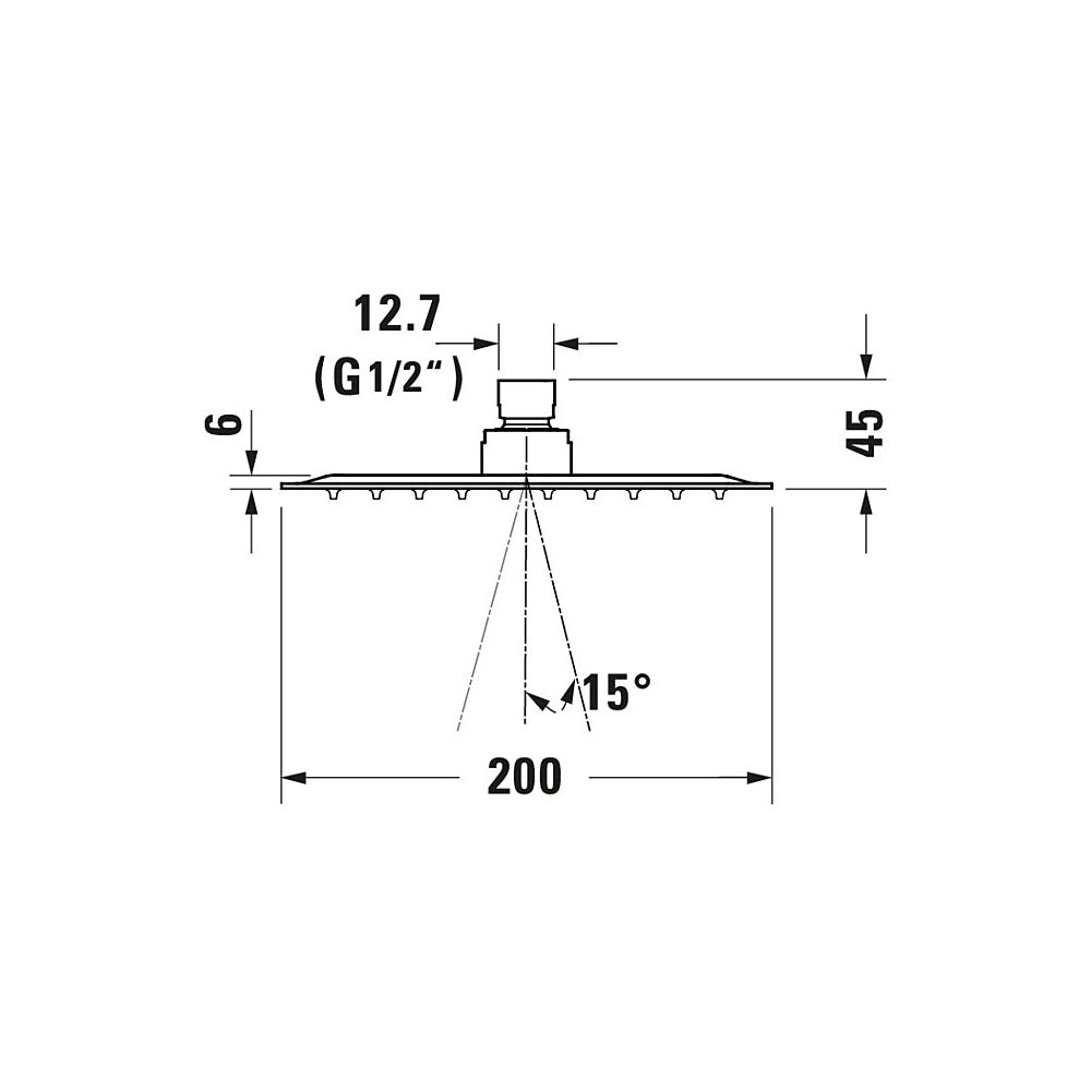 Duravit Kopfbrause, Chrom Hochglanz, Edelstahl, Eckig, 200x200mm, 26l/min, Rain,... DURAVIT-UV0660030010 4063382938114 (Abb. 11)