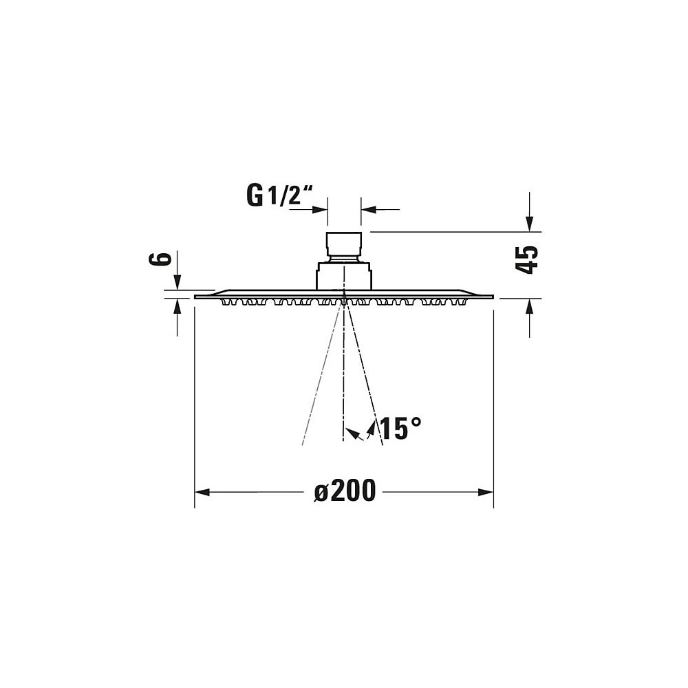 Duravit Kopfbrause, Chrom Hochglanz, Edelstahl, Rund, d. Kopfbrause 200mm, 25, 5l... DURAVIT-UV0660019010 4063382938084 (Abb. 8)