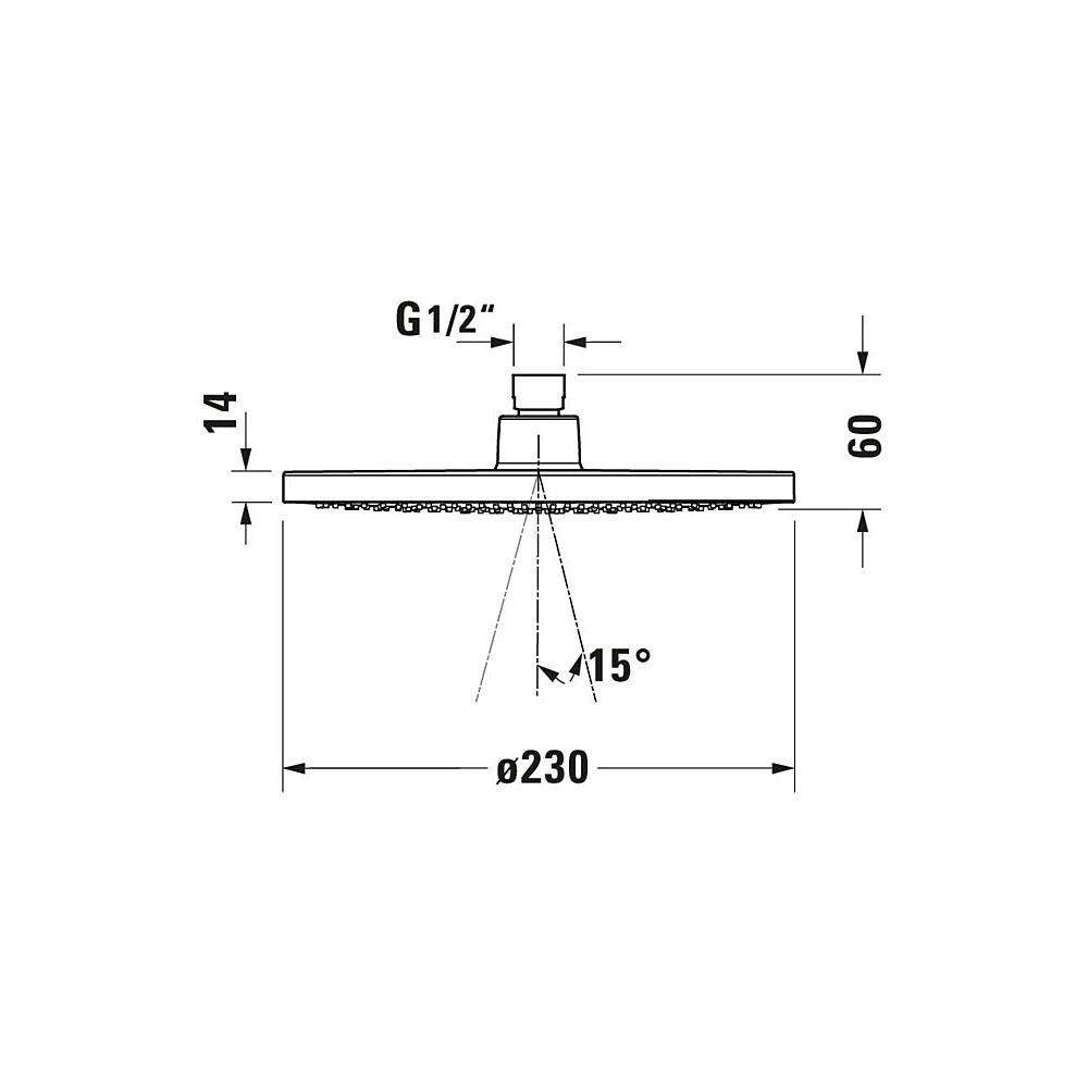Duravit Kopfbrause, Chrom Hochglanz, Kunststoff, Rund, d. Kopfbrause 230mm, 24l/m... DURAVIT-UV0660017010 4063382938015 (Abb. 8)