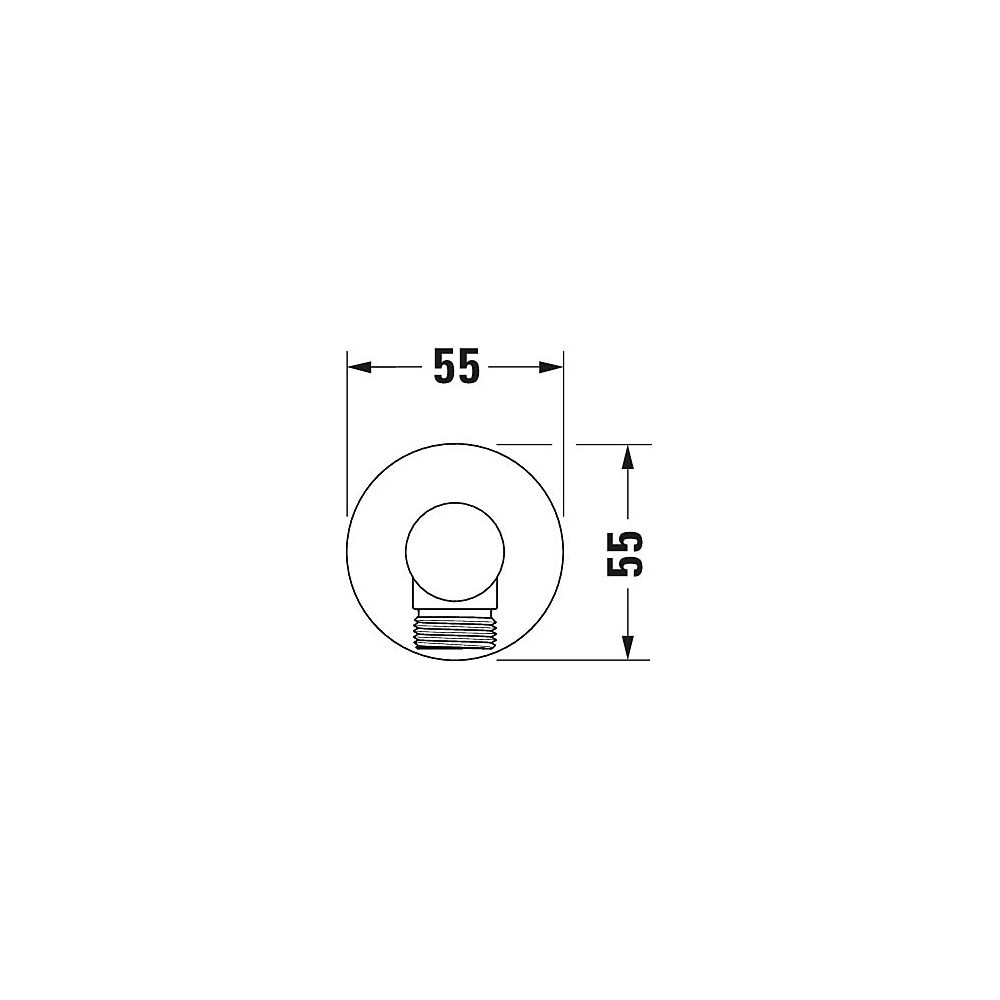 Duravit Wandanschlussbogen 55x102mm, Rund, Chrom, Rosette rund, Rückflussverhinde... DURAVIT-UV0630009010 4063382938152 (Abb. 9)
