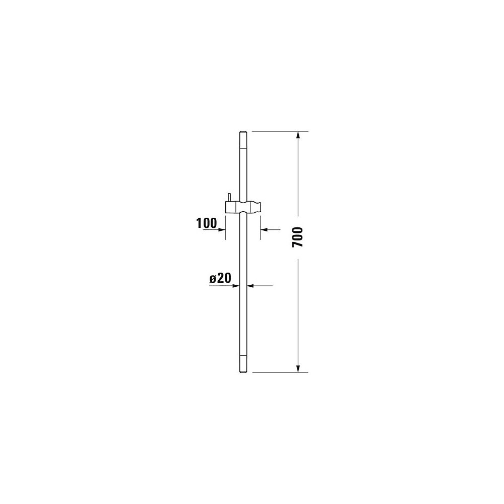 Duravit Brausestange 700mm, Handbrausehalterung höhenverstellbar, Chrom Hochglanz... DURAVIT-UV0600003010 4063382938374 (Abb. 7)
