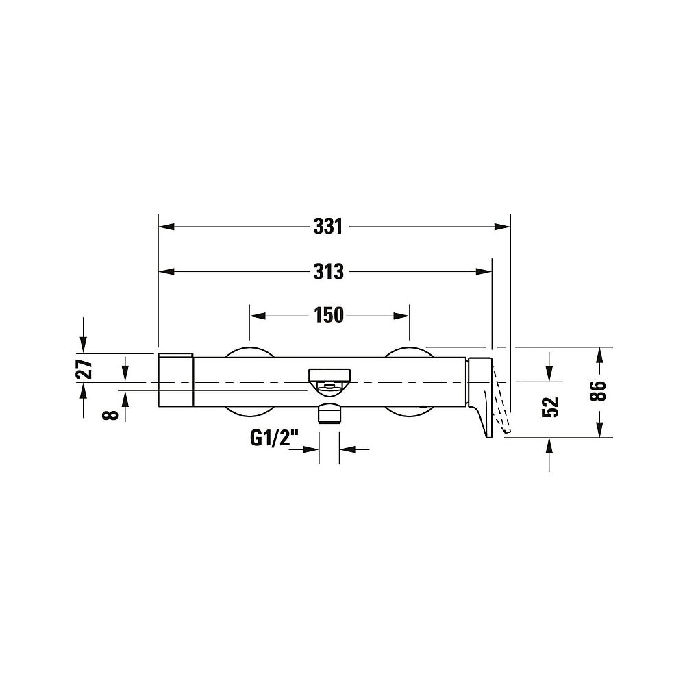 Duravit Tulum by Starck Einhebel-Wannenmischer Aufputz, Mattschwarz, Anschlussart... DURAVIT-TU5230000046 4063382961419 (Abb. 2)