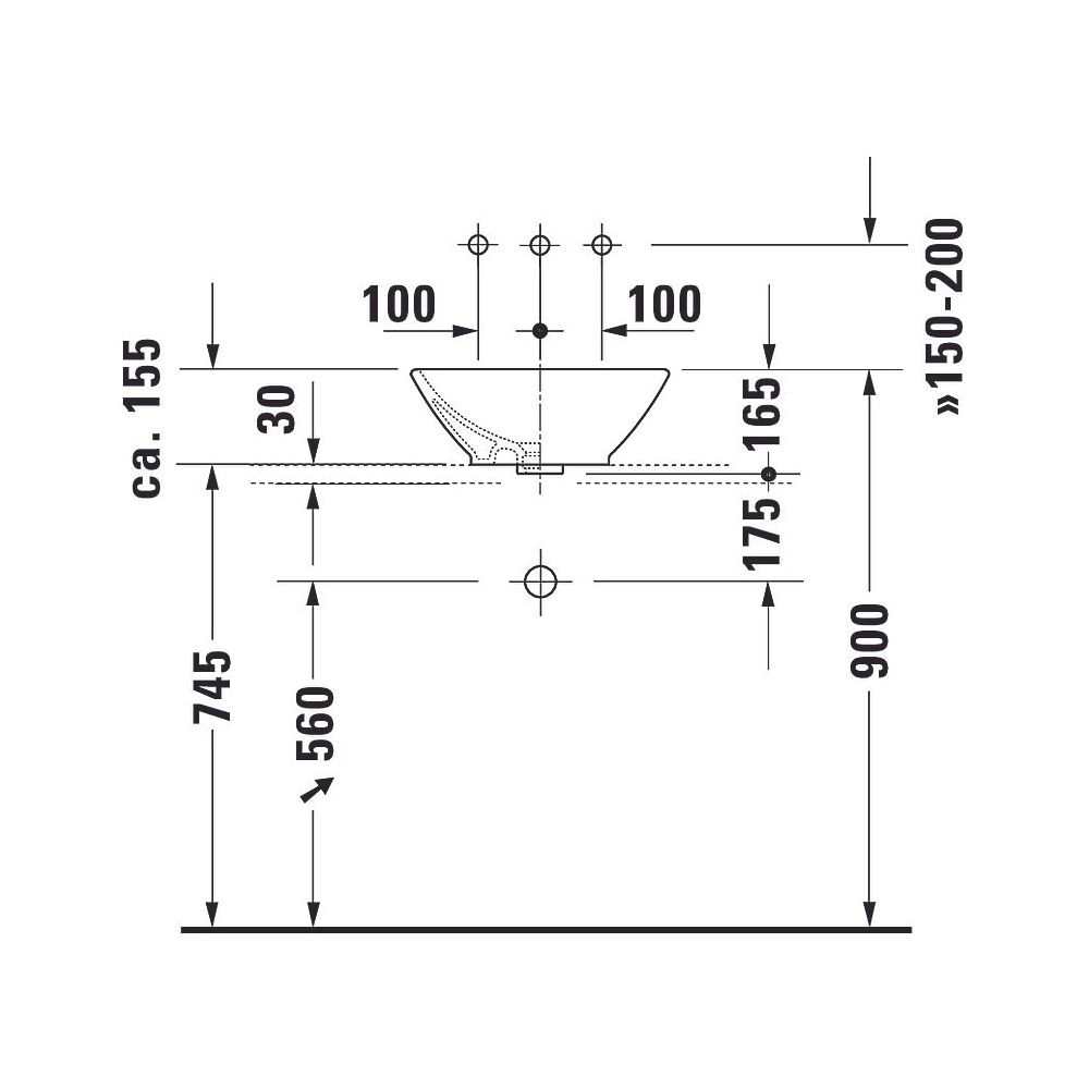 Duravit Design Classics Aufsatzbecken 420mm Weiß Hochglanz, Quadratisch, ohne HLB ... DURAVIT-0333420000 4021534333620 (Abb. 15)