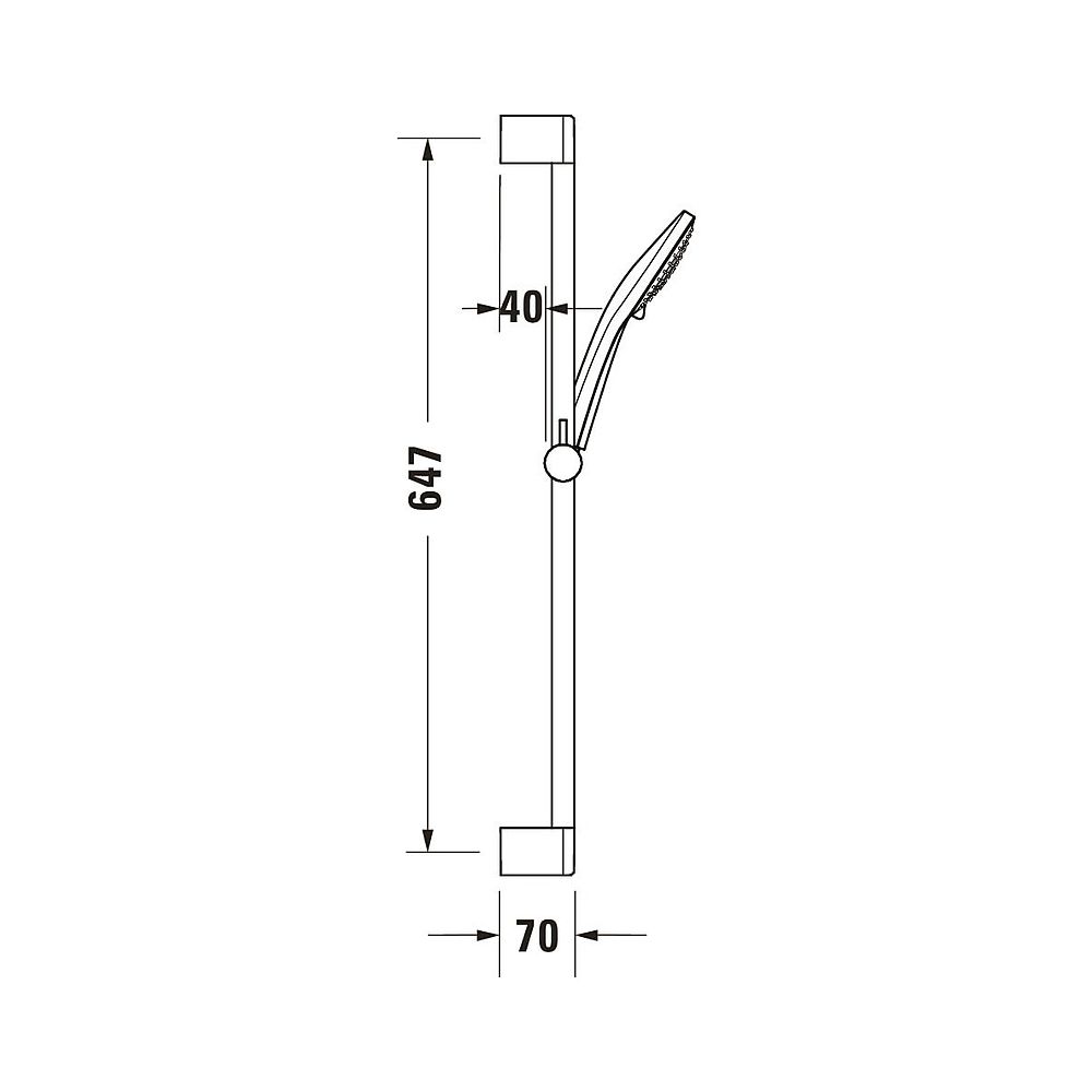 Duravit Brauseset, Schwarz, Brauseschlauch 1600mm, Brausestange 700mm, Handbrause... DURAVIT-UV0680002046 4063382974747 (Abb. 4)