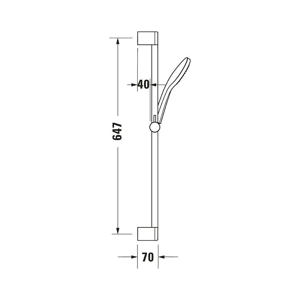 Duravit Brauseset, Schwarz, Brauseschlauch 1600mm, Brausestange 700mm, Handbrause... DURAVIT-UV0680001046 4063382974709 (Abb. 4)