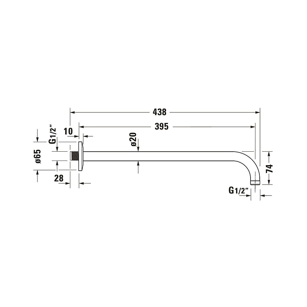Duravit Brausearm Länge 410mm Wandmontage Rosette rund, Mattschwarz... DURAVIT-UV0670028046 4063382938367 (Abb. 6)