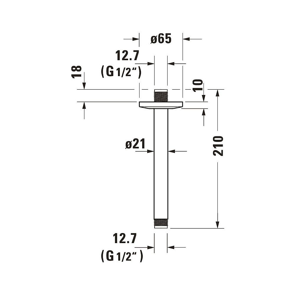 Duravit Brausearm Länge 200mm Deckemontage Rosette rund, Mattschwarz... DURAVIT-UV0670025046 4063382938305 (Abb. 3)