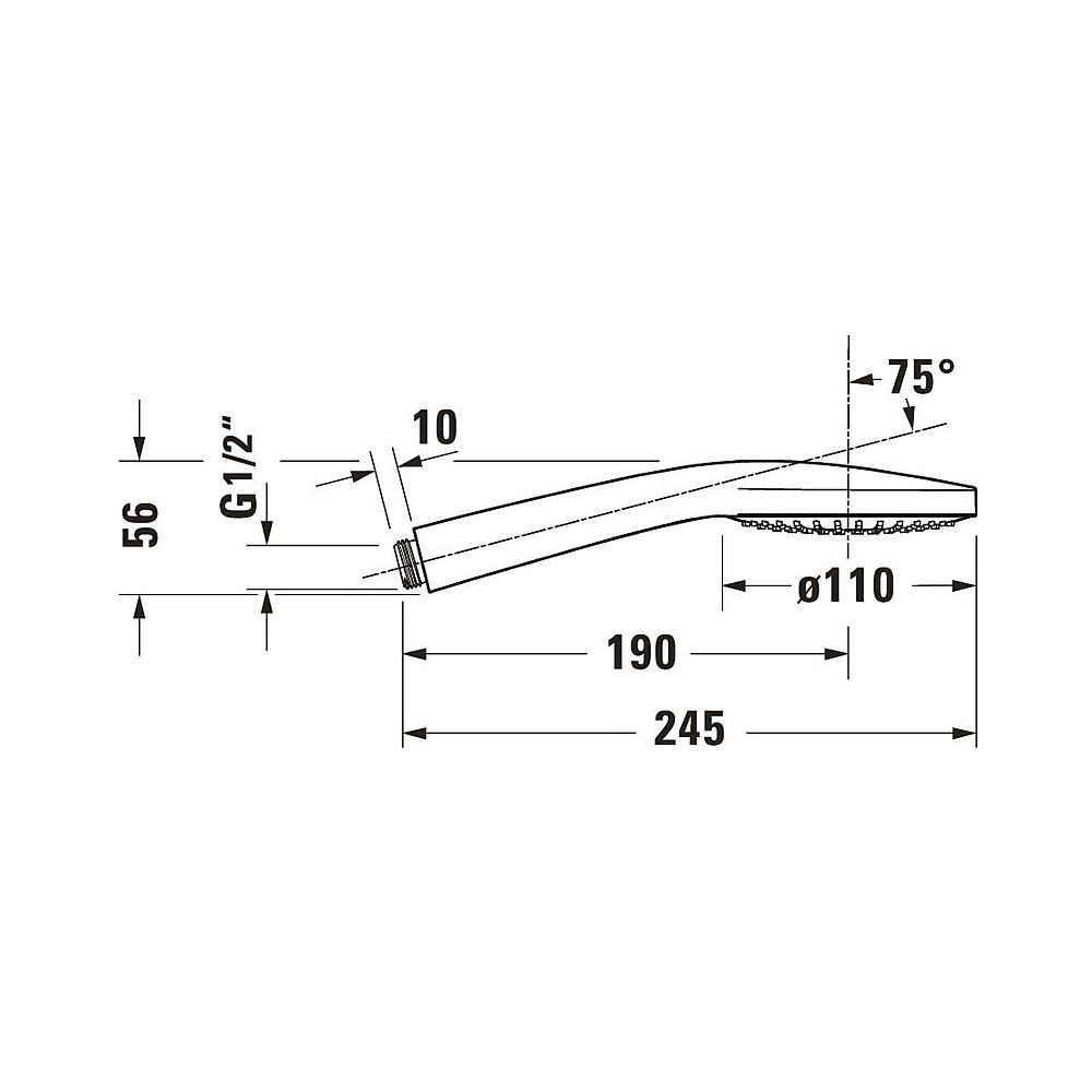 Duravit Handbrause, Mattschwarz, d. 110mm, Strahlart Rain, Durchflussmenge 3 bar ... DURAVIT-UV0650013046 4063382936844 (Abb. 5)