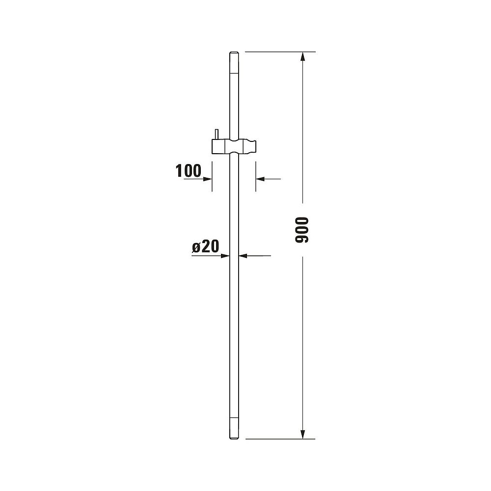 Duravit Brausestange 900mm, Handbrausehalterung höhenverstellbar, Mattschwarz... DURAVIT-UV0600004046 4063382938404 (Abb. 2)