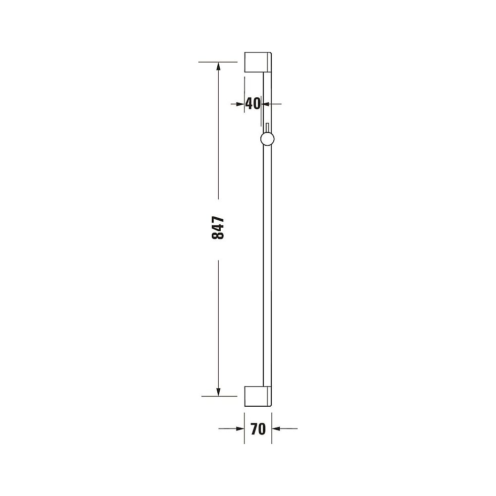 Duravit Brausestange 900mm, Handbrausehalterung höhenverstellbar, Mattschwarz... DURAVIT-UV0600004046 4063382938404 (Abb. 3)