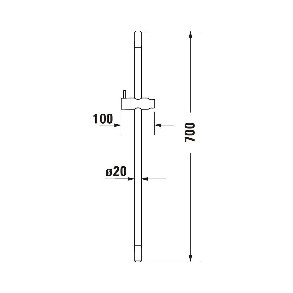 Duravit Brausestange 700mm, Handbrausehalterung höhenverstellbar, Mattschwarz... DURAVIT-UV0600003046 4063382938381 (Abb. 2)