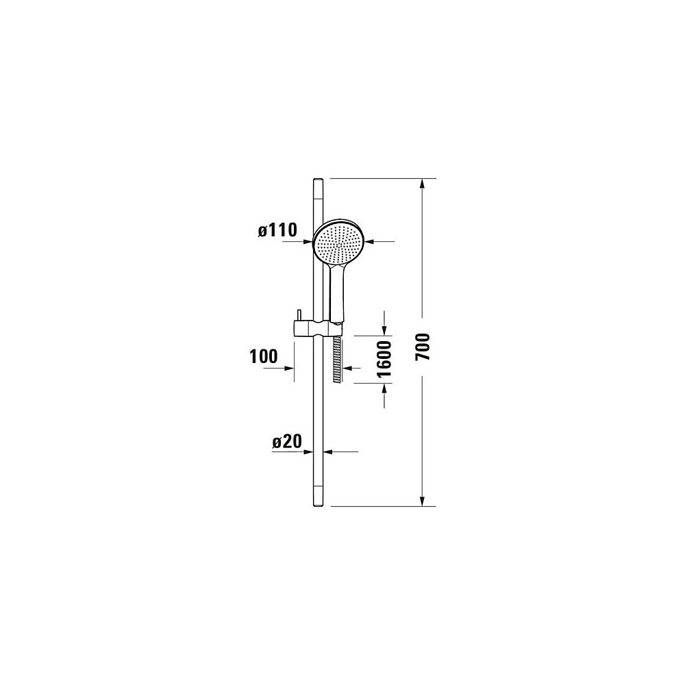 Duravit Brauseset, Schwarz, Brauseschlauch 1600mm, Brausestange 700mm, Handbrause... DURAVIT-UV0680001046 4063382974709 (Abb. 5)
