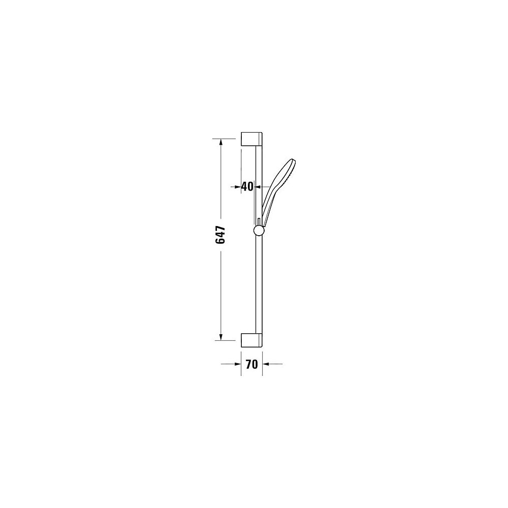 Duravit Brauseset, Schwarz, Brauseschlauch 1600mm, Brausestange 700mm, Handbrause... DURAVIT-UV0680001046 4063382974709 (Abb. 6)